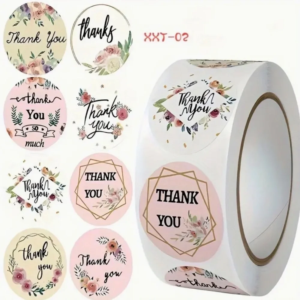 Thank You Stickers For Sale New 500 pieces/pack Waterproof labels 1” x 2.5 cm